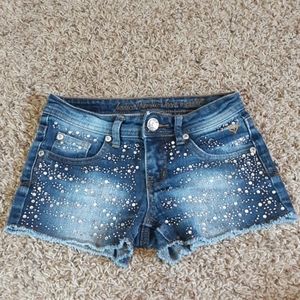 Girls Sparkly Denim Shorts